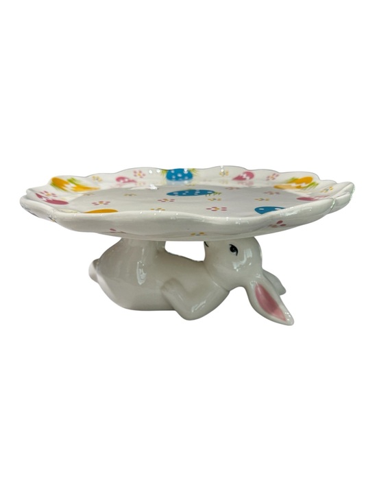 Temp-Tations Other - Temp-Tations Special Edition Egg Hunt Ceramic Bunny Cake Stand Plate - 10"